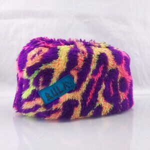 Vintage 90s USA Abstract Bula Rainbow Leopard Dayglo Fuzzy Hat OS Rodman Loud